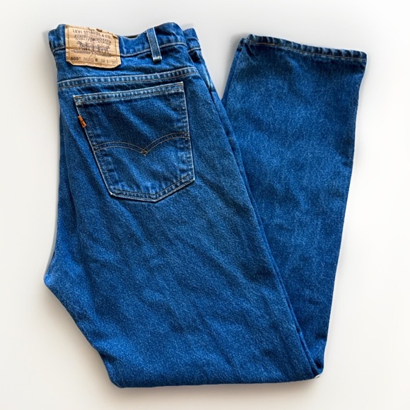 Levis 505 Jeans Mens 36 x 30 Denim Regular Fit Straight Reg‎ 80s Orange Tab VTG